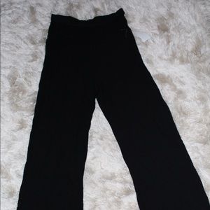 BLACK OPEN HIP PALAZZO PANT